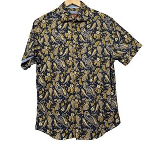 Consequence Button‎ Down Shirt Mens Medium Paisley Short Sleeve